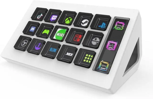 Main image of Generic 15 Keys Programmable Keyboard,Customize Gaming Experience Visual Keyboard,LCD Custom Keyboard Macro Keyboard Operations with OBS Twitch, Genericnhyxv8z9dk