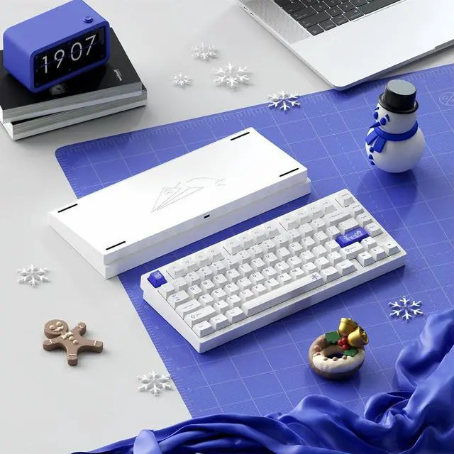 Alt view image 3 of 7 - D75 Aluminum CNC Mechanical Keyboard,75% Quick-Release Gasket Mount Hot Swap Tri-Mode Wireless BT5.0/2.4GHz/USB-C Custom RGB Gaming Keyboard PBT Keycaps for PC/Mac Gamer (White)