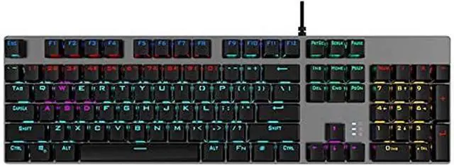 Alt view image 2 of 3 - Gaming Keyboard, LED Rainbow Backlit, Ergonomic Full Size Keyboard with 7 Color Changing Multimedia Keys, for Computer, Desktop, Laptop (Color : B)