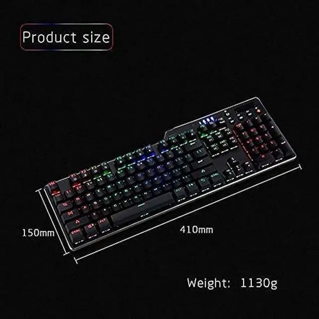 Alt view image 3 of 7 - USB Wired RGB Backlight Gaming Keyboard, Computer Mechanical Keypad with Multimedia Knob for Office/Home/School Office Keyboard