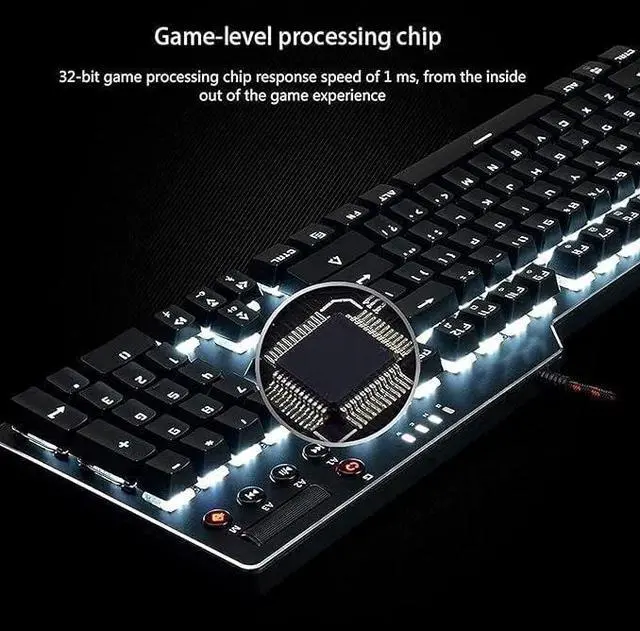 Alt view image 5 of 7 - USB Wired RGB Backlight Gaming Keyboard, Computer Mechanical Keypad with Multimedia Knob for Office/Home/School Office Keyboard