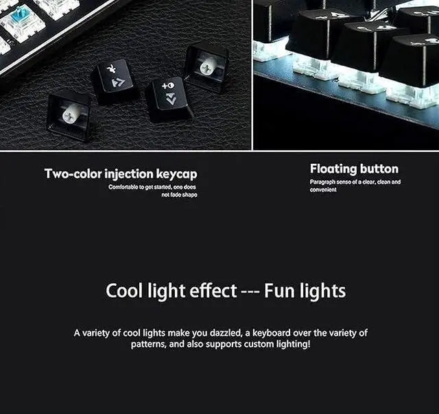 Alt view image 7 of 7 - USB Wired RGB Backlight Gaming Keyboard, Computer Mechanical Keypad with Multimedia Knob for Office/Home/School Office Keyboard