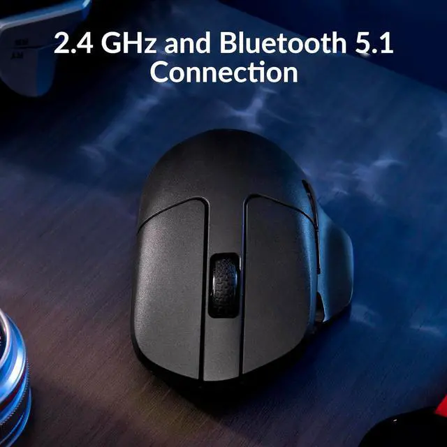 Alt view image 3 of 7 - M7 Wireless Computer Mouse 26K DPI Optical Computer Mouse 2.4 GHz/Bluetooth/Wired with Macro Button 63g Lightweight Ergonomic Up to 70 Hours Worktime for Laptop macOS/Windows - Black