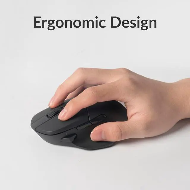 Alt view image 5 of 7 - M7 Wireless Computer Mouse 26K DPI Optical Computer Mouse 2.4 GHz/Bluetooth/Wired with Macro Button 63g Lightweight Ergonomic Up to 70 Hours Worktime for Laptop macOS/Windows - Black