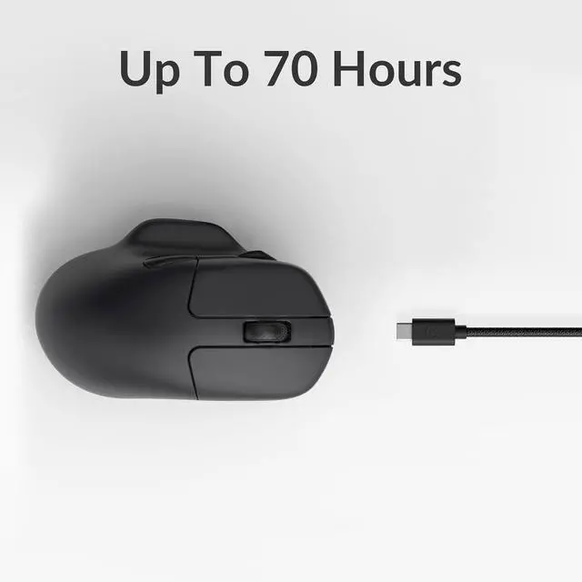 Alt view image 6 of 7 - M7 Wireless Computer Mouse 26K DPI Optical Computer Mouse 2.4 GHz/Bluetooth/Wired with Macro Button 63g Lightweight Ergonomic Up to 70 Hours Worktime for Laptop macOS/Windows - Black