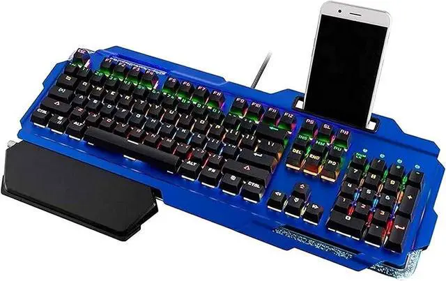 Alt view image 6 of 7 - Wired Mechanical Gaming Keyboard, USB Interface with Backlit Effect, 104 Keys for Office Computer Working and Gaming