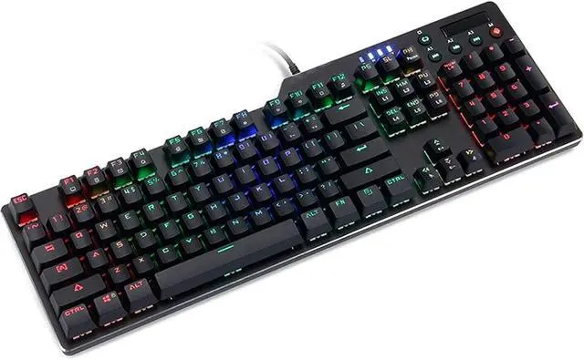 Main image of USB Wired RGB Backlight Gaming Keyboard, Computer Mechanical Keypad with Multimedia Knob for Office/Home/School
