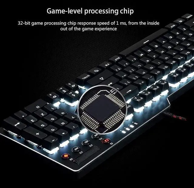Alt view image 2 of 7 - USB Wired RGB Backlight Gaming Keyboard, Computer Mechanical Keypad with Multimedia Knob for Office/Home/School