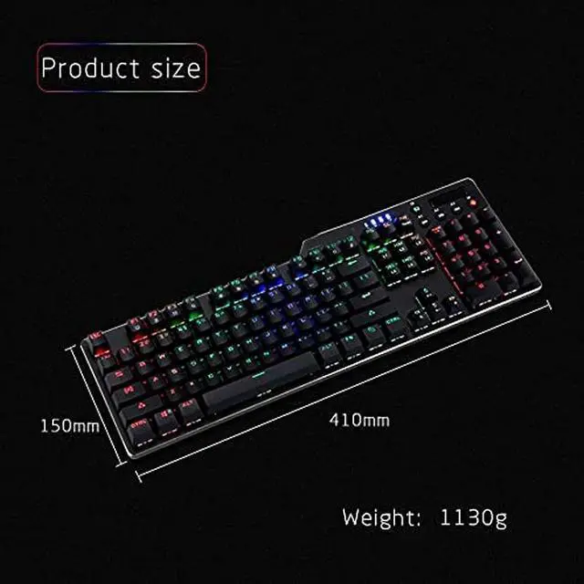 Alt view image 7 of 7 - USB Wired RGB Backlight Gaming Keyboard, Computer Mechanical Keypad with Multimedia Knob for Office/Home/School