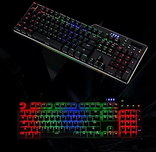Alt view image 6 of 7 - USB Wired RGB Backlight Gaming Keyboard, Computer Mechanical Keypad with Multimedia Knob for Office/Home/School