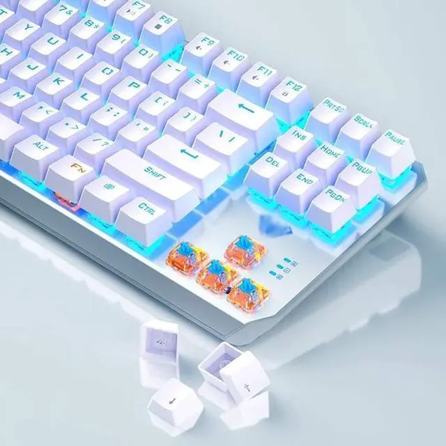 Alt view image 5 of 6 - LED Rainbow Gaming Backlit 87 Keys Anti-Ghosting Wired Keyboard for Win/Gaming Computer Keyboard
