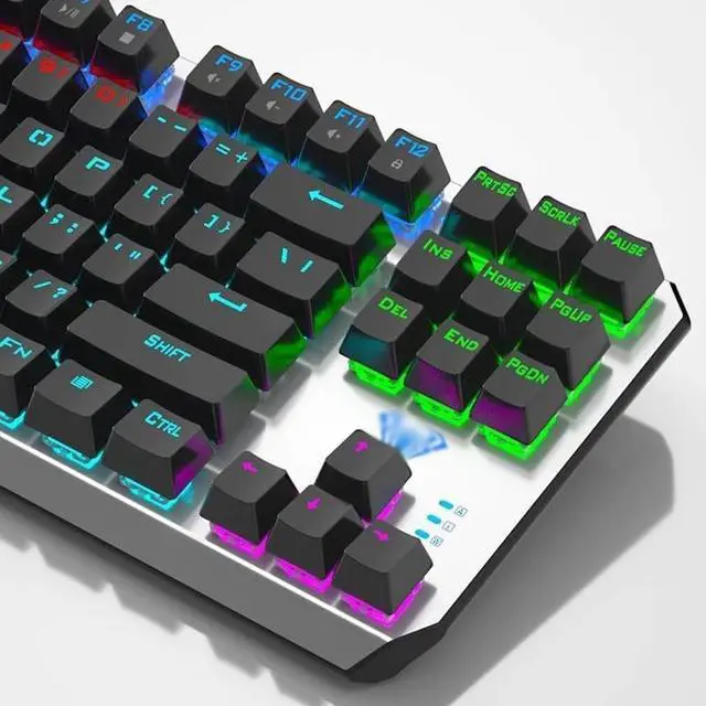 Alt view image 4 of 6 - LED Rainbow Gaming Backlit 87 Keys Anti-Ghosting Wired Keyboard for Win/Gaming Computer Keyboard