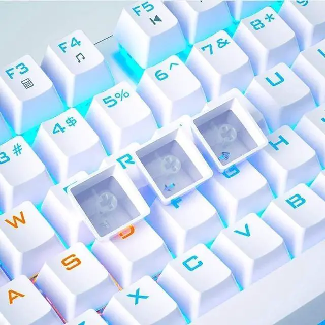 Alt view image 6 of 6 - LED Rainbow Gaming Backlit 87 Keys Anti-Ghosting Wired Keyboard for Win/Gaming Computer Keyboard