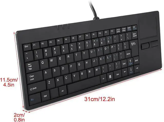 Alt view image 7 of 7 - LOCADENCE Wired USB Touchpad Keyboard, 12.2 X 4.5 X 0.8in 86 Key Mute Ultra Thin Industrial Keyboard with Built in Touchpad, HUB Port Keyboard with 1.4M Cable for Desktop Laptop Computers