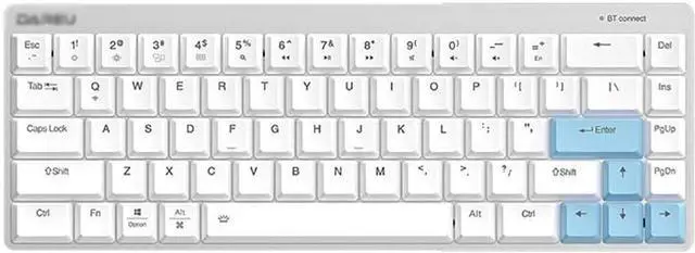 Main image of Laptop Keyboard Wireless Mechanical Gaming Keyboard 68 Keys 60% Bluetooth Rechargeable Gaming Keyboard for PC Gamer Computer Laptop Computer Keyboard (Color : Blue) (White)