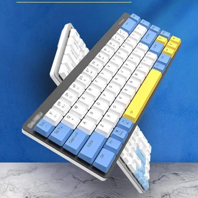 Alt view image 4 of 5 - Laptop Keyboard Wireless Mechanical Gaming Keyboard 68 Keys 60% Bluetooth Rechargeable Gaming Keyboard for PC Gamer Computer Laptop Computer Keyboard (Color : Blue) (White)