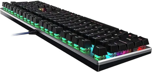 Alt view image 2 of 6 - Wired Computer Mechanical Gaming Keyboard, 108 Keys Keypad Without Conflict, Mixed Light Backlit, USB Interface