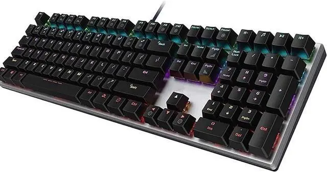 Alt view image 4 of 6 - Wired Computer Mechanical Gaming Keyboard, 108 Keys Keypad Without Conflict, Mixed Light Backlit, USB Interface