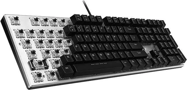 Alt view image 5 of 6 - Wired Computer Mechanical Gaming Keyboard, 108 Keys Keypad Without Conflict, Mixed Light Backlit, USB Interface