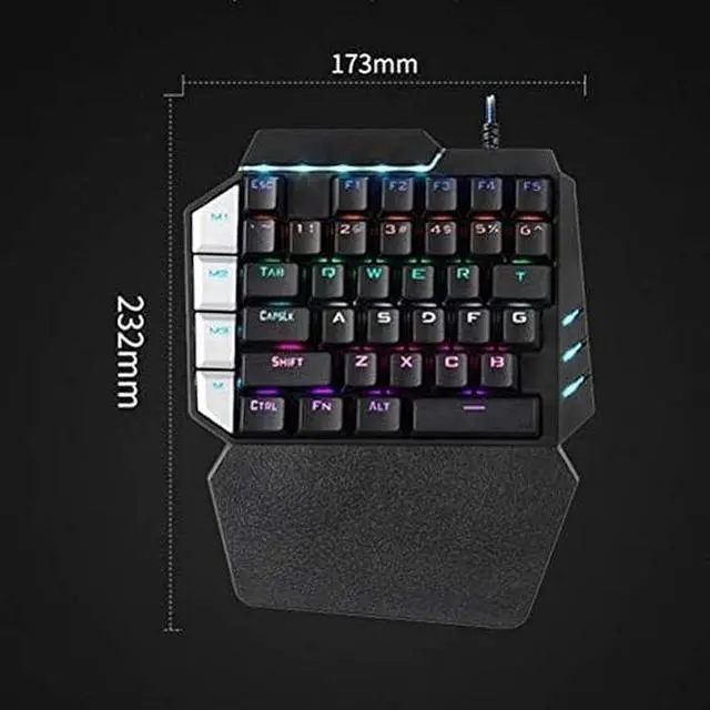 Alt view image 2 of 6 - Mechanical Gaming Keyboard, Compact 38-Key Mechanical Computer Keyboard Blue Equivalent Switch Computer Keyboards