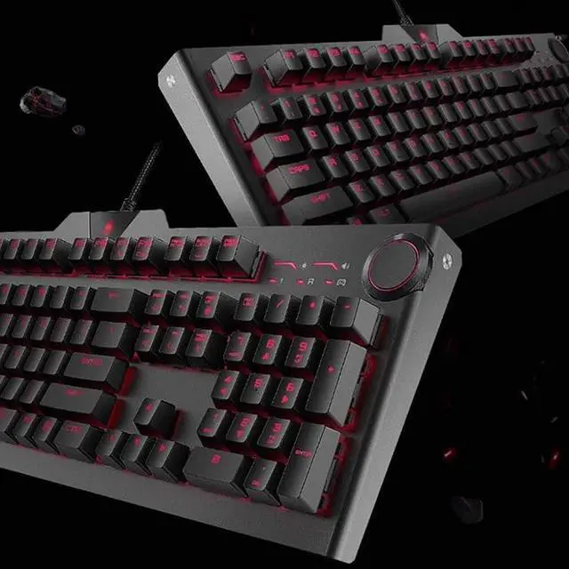 Alt view image 3 of 4 - Mechanical Gaming Keyboard 104 Keys Blue Switches Wired USB LED Gaming Backlit Multimedia Keys Computer
