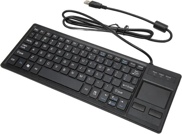 Main image of Denash Computer Keyboard, USB Connection Ultra Thin Sturdy Compact Wired Touch Keyboard with HUB Function for Food Service, Denashh9etxm3g02