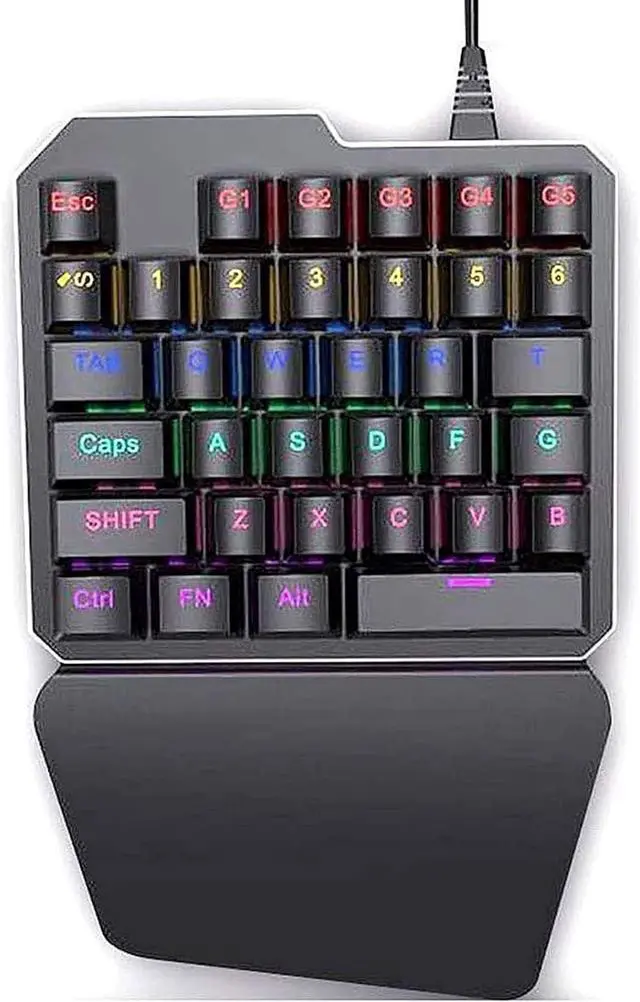 Main image of Portable Gaming Keyboard, USB Wired Small 35keys One-Hand Keypad, RGB Colorful Backlight Half Keyboard for Computer Game