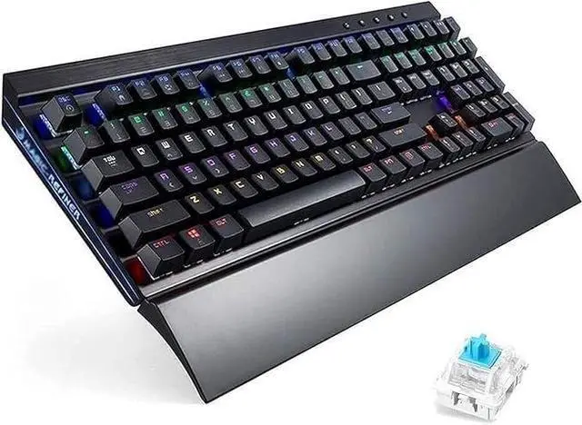 Alt view image 3 of 4 - Computer Keyboards Mechanical Gaming Keyboard Floating Keycap with 108 Keys, with Hybrid LED Metal Panel