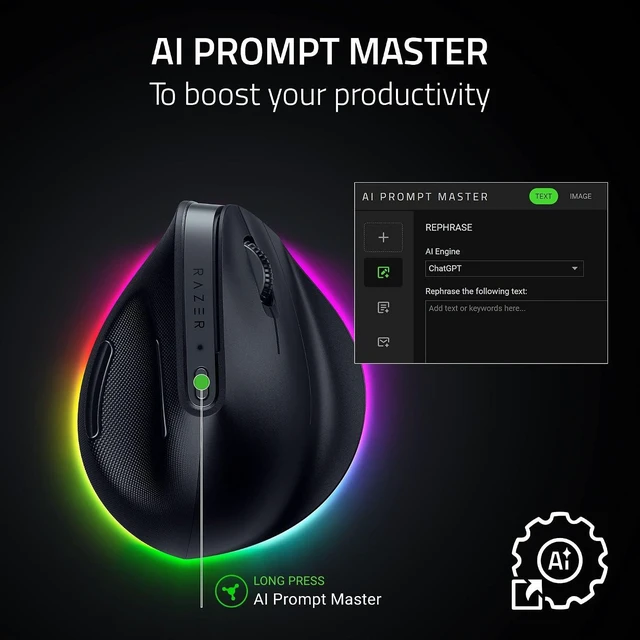 Alt view image 3 of 7 - Pro Click V2 Vertical Wireless Mouse 6-Button Ergonomic Design
