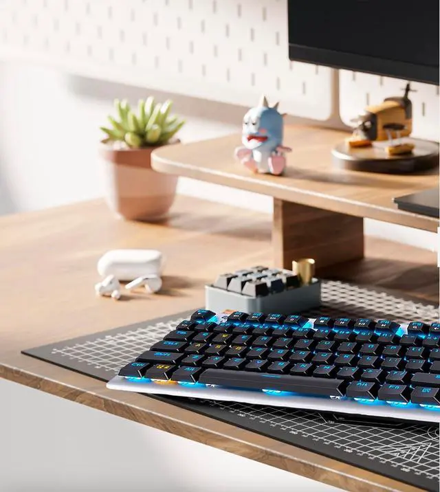 Alt view image 6 of 7 - Aula F3001 Wireless Mechanical Gaming Keyboard, RGB Backlit, Bluetooth/2.4GHz/USB-C, Pre-lubed Linear Switches, for PC/Tablet/PS/Xbox