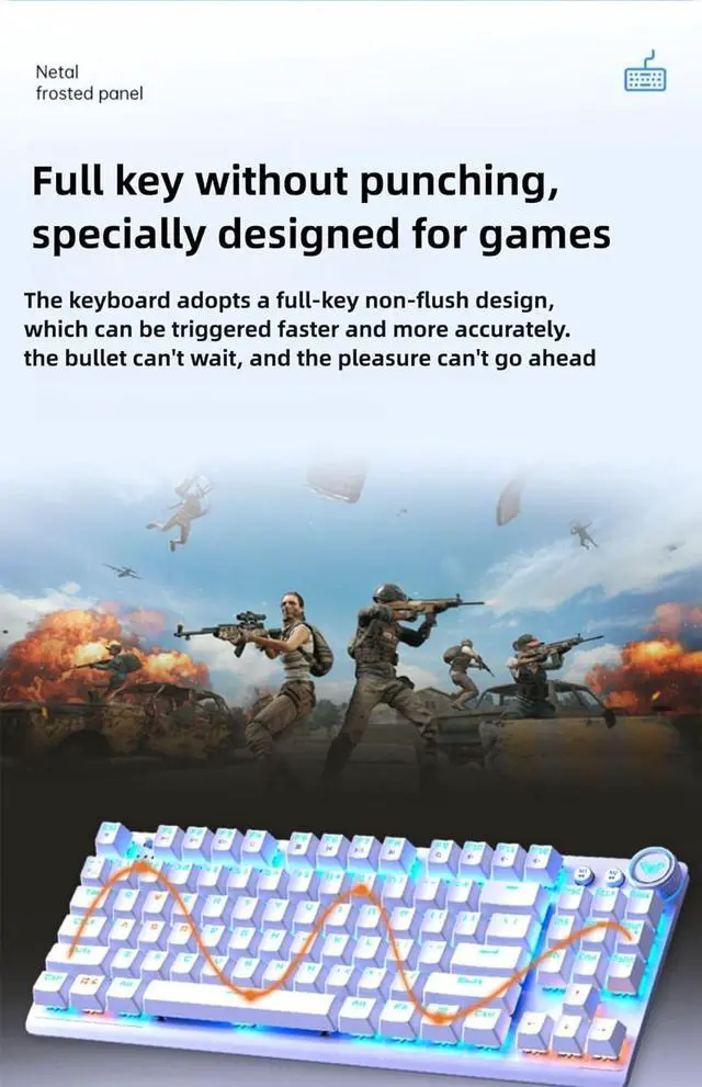 Alt view image 7 of 7 - Aula F3001 Wireless Mechanical Gaming Keyboard, RGB Backlit, Bluetooth/2.4GHz/USB-C, Pre-lubed Linear Switches, for PC/Tablet/PS/Xbox