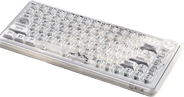 Main image of Wireless Hot Swappable Transparent Mechanical Keyboard, RGB Full Color Backlight, 70% Layout, Three-Mode Connection, RGB Backlit, for Windows/Mac(Clear)