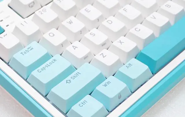 Alt view image 2 of 7 - 98-Key Hot-Swappable Mechanical Keyboard, Tri-Mode Wireless (Bluetooth/2.4G/Type c), RGB Backlight, Compatible with Mac/Windows  Clear Sky Blue, Purple, Pink, Green Colors