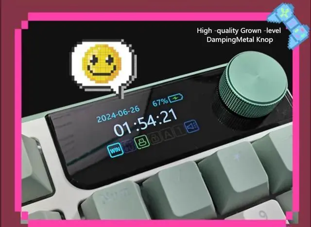 Alt view image 4 of 7 - 98-Key Hot-Swappable Mechanical Keyboard, Tri-Mode Wireless (Bluetooth/2.4G/Type c), RGB Backlight, Compatible with Mac/Windows  Clear Sky Blue, Purple, Pink, Green Colors