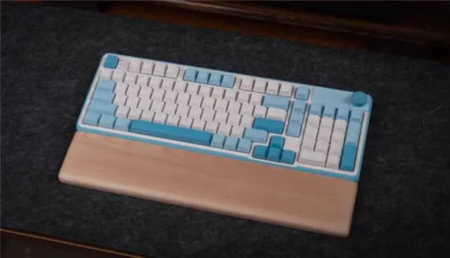 Alt view image 3 of 7 - 98-Key Hot-Swappable Mechanical Keyboard, Tri-Mode Wireless (Bluetooth/2.4G/Type c), RGB Backlight, Compatible with Mac/Windows  Clear Sky Blue, Purple, Pink, Green Colors