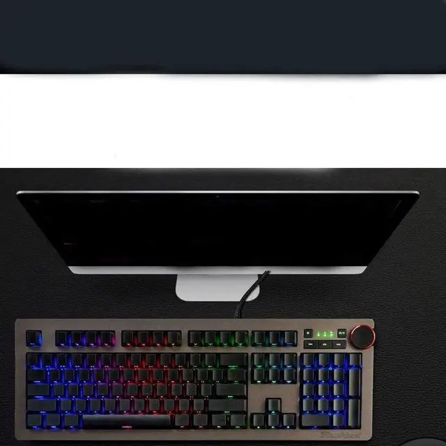 Alt view image 5 of 7 - HCUCTOS Green Axis Black Axis Tea Axis RGB Cable Computer Gaming Esports Player Mechanical Keyboard(Black Cherry Shaft White Light)