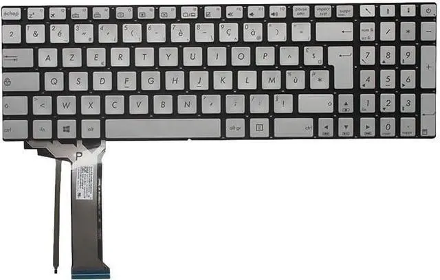 Alt view image 2 of 5 - OEM New French Backlit Keyboard for as-us GL551 Series - Silver Replacement Keyboard for GL551J, GL551JK, GL551JM, GL551JW, GL551JX Laptops Accessories