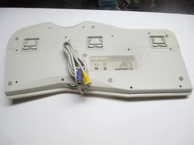 Alt view image 3 of 5 - SK-6000 KK600RS08U PS/2 9-Pin-Serial Ergonomic Split Keyboard, FCC ID: GYUR33SK, Beige Color
