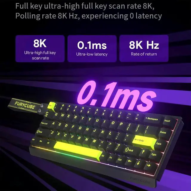 Alt view image 4 of 7 - FKZ M68 HE Rapid Trigger RGB Gaming Keyboard,65% Hall Effect Magnetic Switch with Adjustable Actuation 8000 Hz Polling Rate Hot Swap Wired Mechanical Keyboard for PC/Mac Gamer (White)