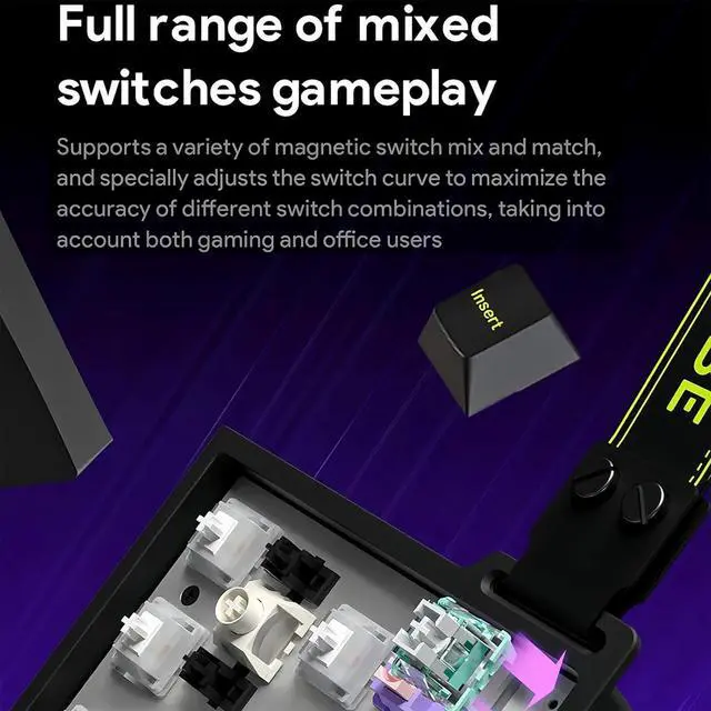 Alt view image 6 of 7 - FKZ M68 HE Rapid Trigger RGB Gaming Keyboard,65% Hall Effect Magnetic Switch with Adjustable Actuation 8000 Hz Polling Rate Hot Swap Wired Mechanical Keyboard for PC/Mac Gamer (White)