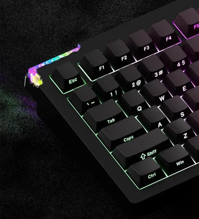 Alt view image 6 of 7 - Glacier Weikav Stars75s, Wireless/Wired, Detachable USB-C, Hot Swappable, CNC Aluminum Case, RGB Lighting, Pre-Built Mechanical Keyboard (Black Anodizing, Standard Cable)