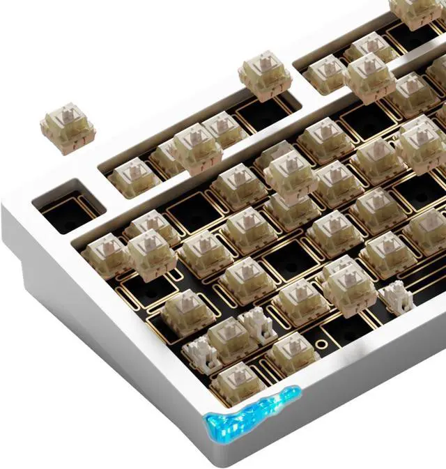 Alt view image 7 of 7 - Glacier Weikav Stars75s, Wireless/Wired, Detachable USB-C, Hot Swappable, CNC Aluminum Case, RGB Lighting, Pre-Built Mechanical Keyboard (Black Anodizing, Standard Cable)