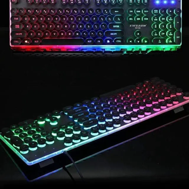 Alt view image 6 of 7 - Computer Keyboard-Wired Keyboard Punk Gaming Keyboard Mechanical Keyboard Can Be Illuminated-104 Keys