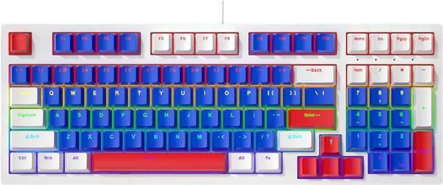 Alt view image 6 of 7 - Mechanical Gaming Keyboard with LED Backlit Keyboard 96 Keys Corded Computer Keyboard for Laptop PC Gamers Office Workers