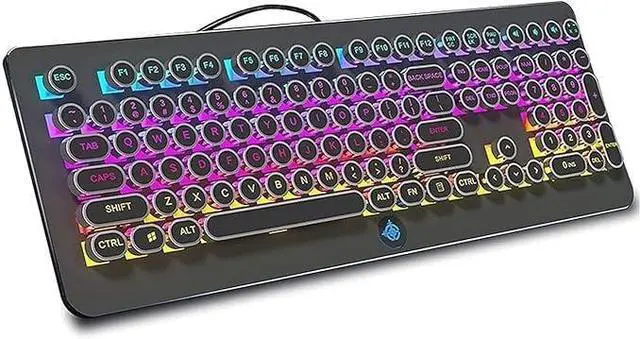 Alt view image 5 of 5 - Computer Keyboards Wired Gaming Keyboard, Retro Mechanical Keyboard, 18 Backlight Effects