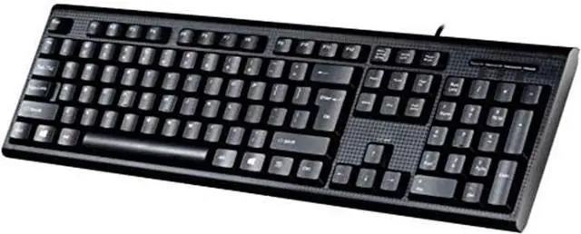 Alt view image 3 of 5 - Black Wired Keyboard with 104-keys, Foldable Stands, and LED Indicator Lights