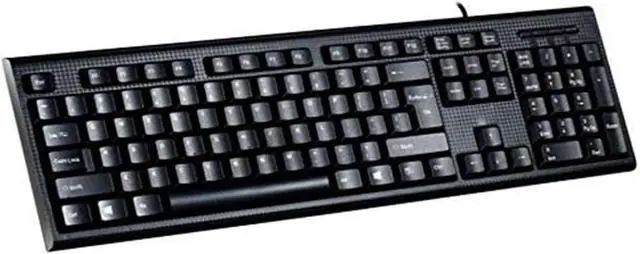 Alt view image 2 of 5 - Black Wired Keyboard with 104-keys, Foldable Stands, and LED Indicator Lights