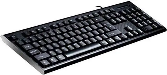 Alt view image 4 of 5 - Black Wired Keyboard with 104-keys, Foldable Stands, and LED Indicator Lights