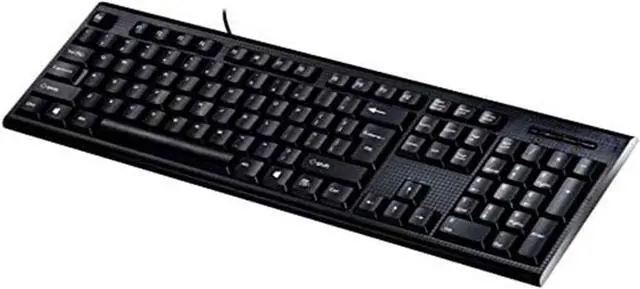 Alt view image 5 of 5 - Black Wired Keyboard with 104-keys, Foldable Stands, and LED Indicator Lights
