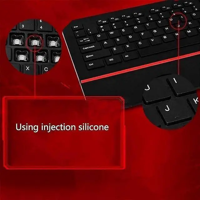 Alt view image 4 of 5 - Computer Keyboards Wired Gaming Keyboard Ultra-Thin, Computer Office Keyboard, Waterproof Function 7-Color Home Office Backlight
